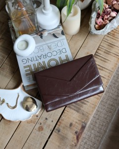 Kadın Acı Kahve Rugan Zarf Kutu Omuz Çantası