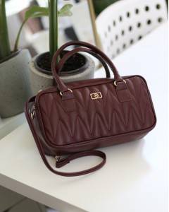 Bordo Desenli Tutma Saplı Omuz Çantası