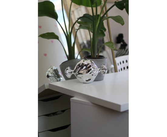 Silver Mika Şeker Görünümlü Zincirli Omuz Çantası