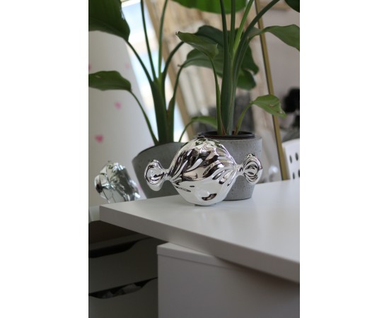 Silver Mika Şeker Görünümlü Zincirli Omuz Çantası