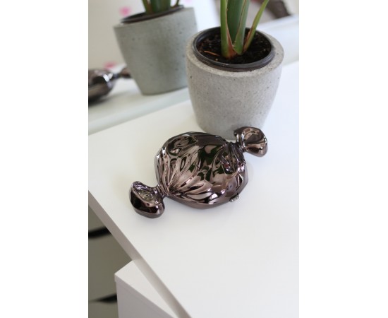 Platin Mika Şeker Görünümlü Zincirli Omuz Çantası