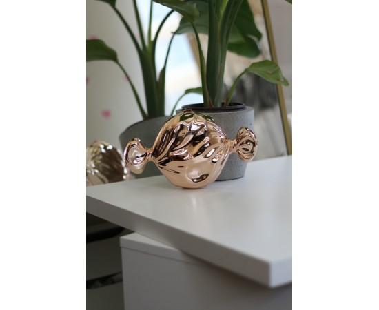 Rose Gold Mika Şeker Görünümlü Zincirli Omuz Çantası