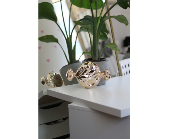 Gold Mika Şeker Görünümlü Zincirli Omuz Çantası