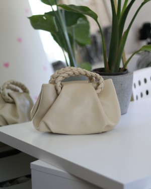 Butter Yellow Örme Saplı Yumuşak Deri Omuz Çantası