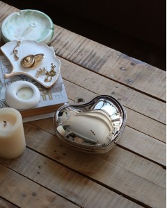 Silver Metal Kalp Zincirli El Omuz Çantası