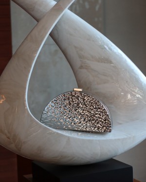  Silver Metal Desenli Zincirli Omuz Çantası