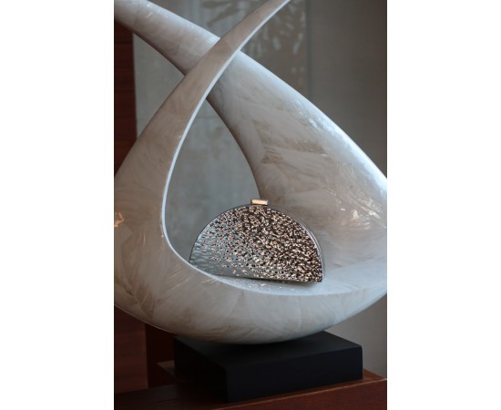  Silver Metal Desenli Zincirli Omuz Çantası