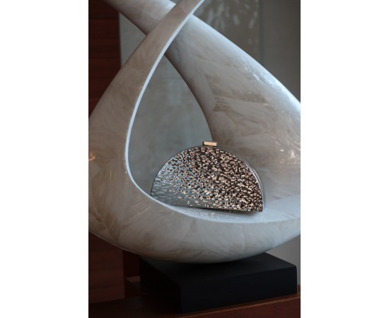  Silver Metal Desenli Zincirli Omuz Çantası