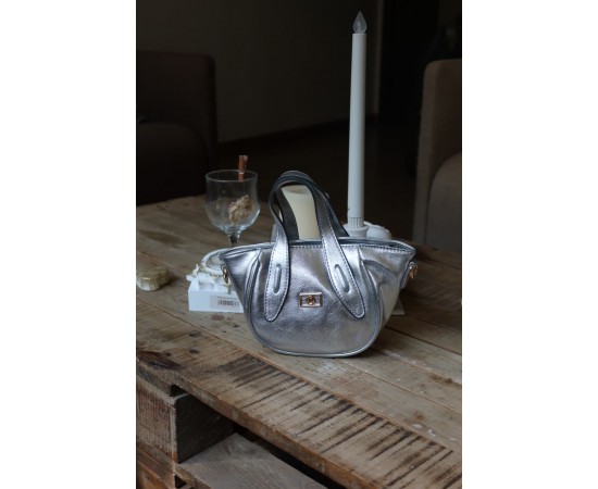 Silver Tutma Saplı Pouch El Çantası