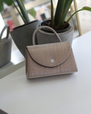  Rose Gold kristal toka detaylı çizgi doku abiye çanta