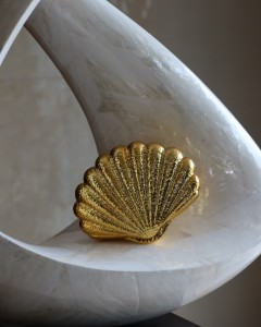 Gold İstiridye Mika Zincirli El Omuz Çantası