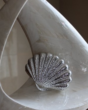 Silver İstiridye Mika Zincirli El Omuz Çantası