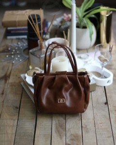 Taba büzgü doku çift kulplu el omuz çantası