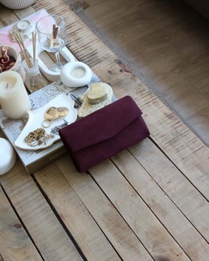 süet bordo mini kutu omuz çantası