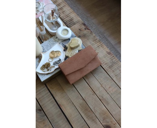 süet camel  mini kutu omuz çantası