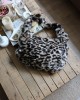 leopar  tek kulplu peluş omuz çantası