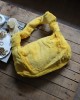 sarı tek kulplu peluş omuz çantası