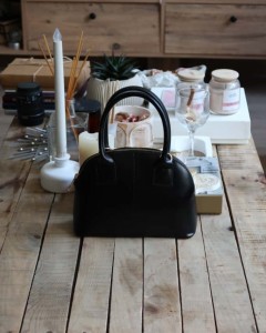 Siyah çift kulplu el & omuz çantası