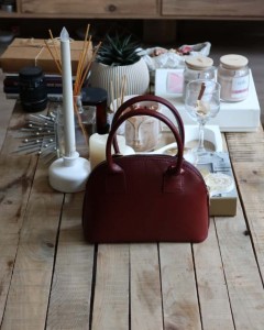 Bordo çift kulplu el & omuz çantası