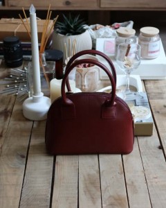 Bordo çift kulplu el & omuz çantası