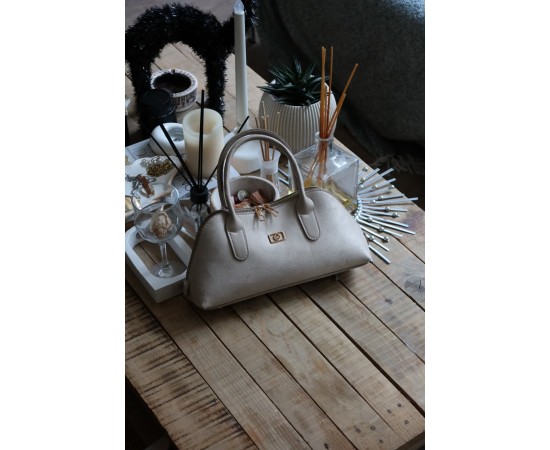 vizon süet çift fermuar detaylı el omuz çantası vizon süet çift fermuar detaylı el omuz çantası