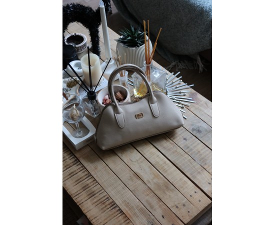 vizon parlak çift fermuar detaylı el omuz çantası