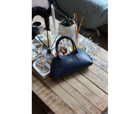 lacivert parlak çift fermuar detaylı el omuz çantası lacivert parlak çift fermuar detaylı el omuz çantası