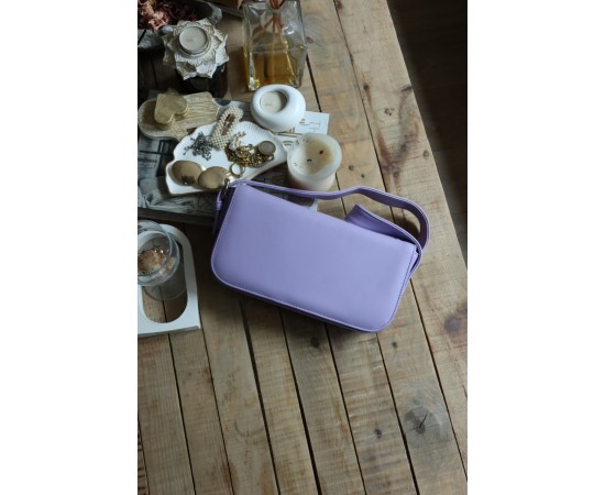 lila ayarlanabilir askılı kapaklı baget çanta