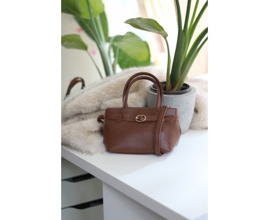 Taba mini boy gold toka detaylı el omuz çantası 