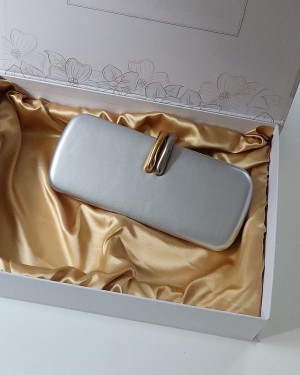  silver metal aksesuar detaylı zincirli slim abiye el omuz çantası