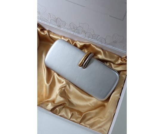  silver metal aksesuar detaylı zincirli slim abiye el omuz çantası