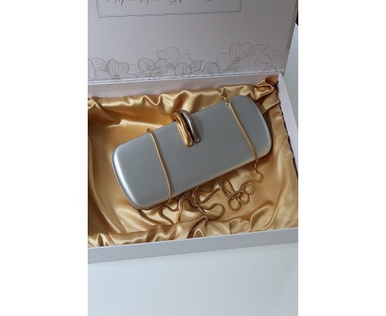  silver metal aksesuar detaylı zincirli slim abiye el omuz çantası