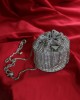 Silver taşlı kristal klips detaylı pouch abiye çanta