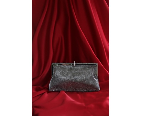 platin burgu dokulu kristal burslu abiye el çantası 