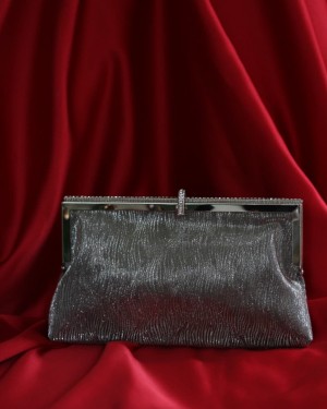 platin burgu dokulu kristal burslu abiye el çantası 