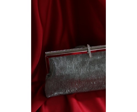 platin burgu dokulu kristal burslu abiye el çantası 