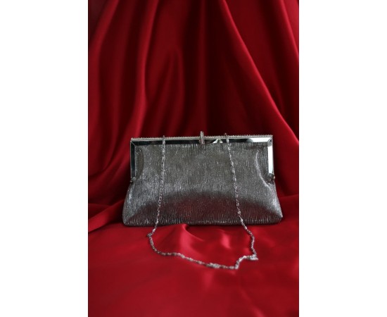 platin burgu dokulu kristal burslu abiye el çantası 