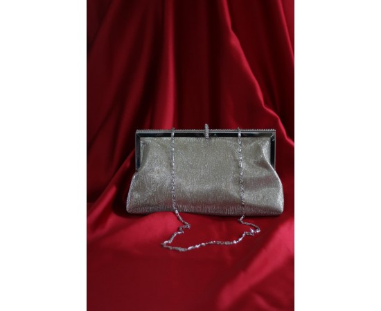 Gold burgu dokulu kristal burslu abiye el çantası