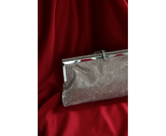 Rose gold  burgu dokulu kristal burslu abiye el çantası 