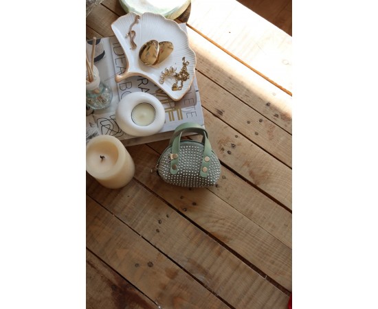 mint yeşili zımbalı mini maskot bozuk para cüzdanı 