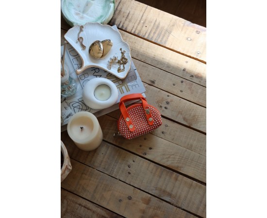 Turuncu zımbalı mini maskot bozuk para cüzdanı 