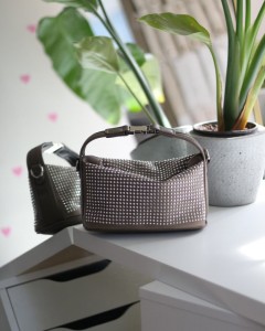 vizon zımbalı klips detaylı el omuz çantası