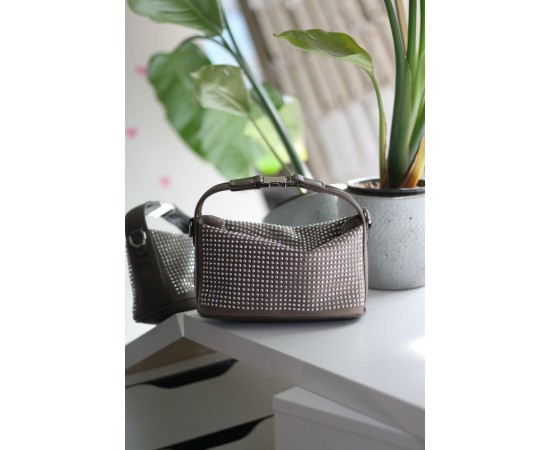 vizon zımbalı klips detaylı el omuz çantası