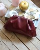 bordo gold burslu mini pouch el omuz çantası