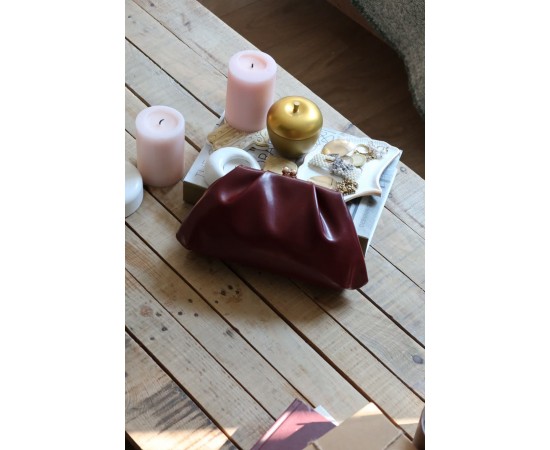 bordo gold burslu mini pouch el omuz çantası