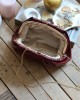 bordo gold burslu mini pouch el omuz çantası