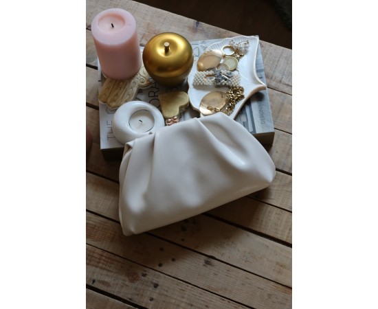  beyaz gold burslu mini pouch el omuz çantası