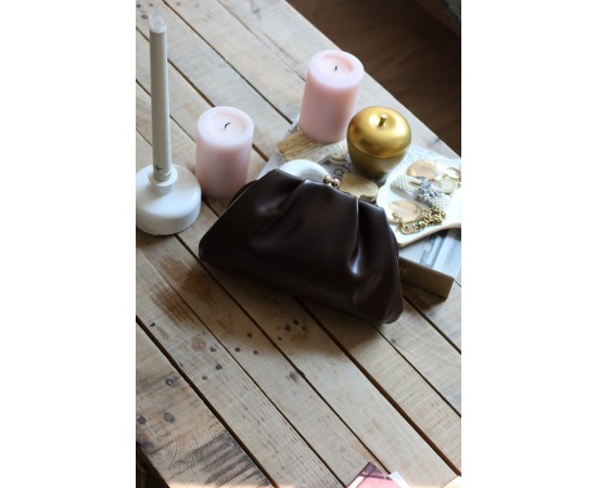 acı kahve gold burslu mini pouch el omuz çantası acı kahve gold burslu mini pouch el omuz çantası