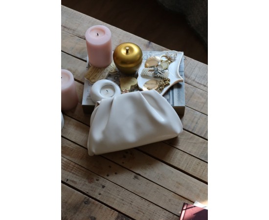  beyaz gold burslu mini pouch el omuz çantası