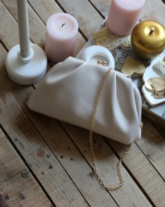 krem  gold burslu mini pouch el omuz çantası